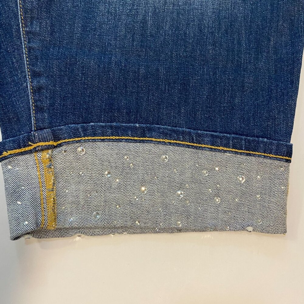 Lane Bryant Boyfriend Denim Capris With Embellished Cuffs SZ 22 - Picture 14 of 16